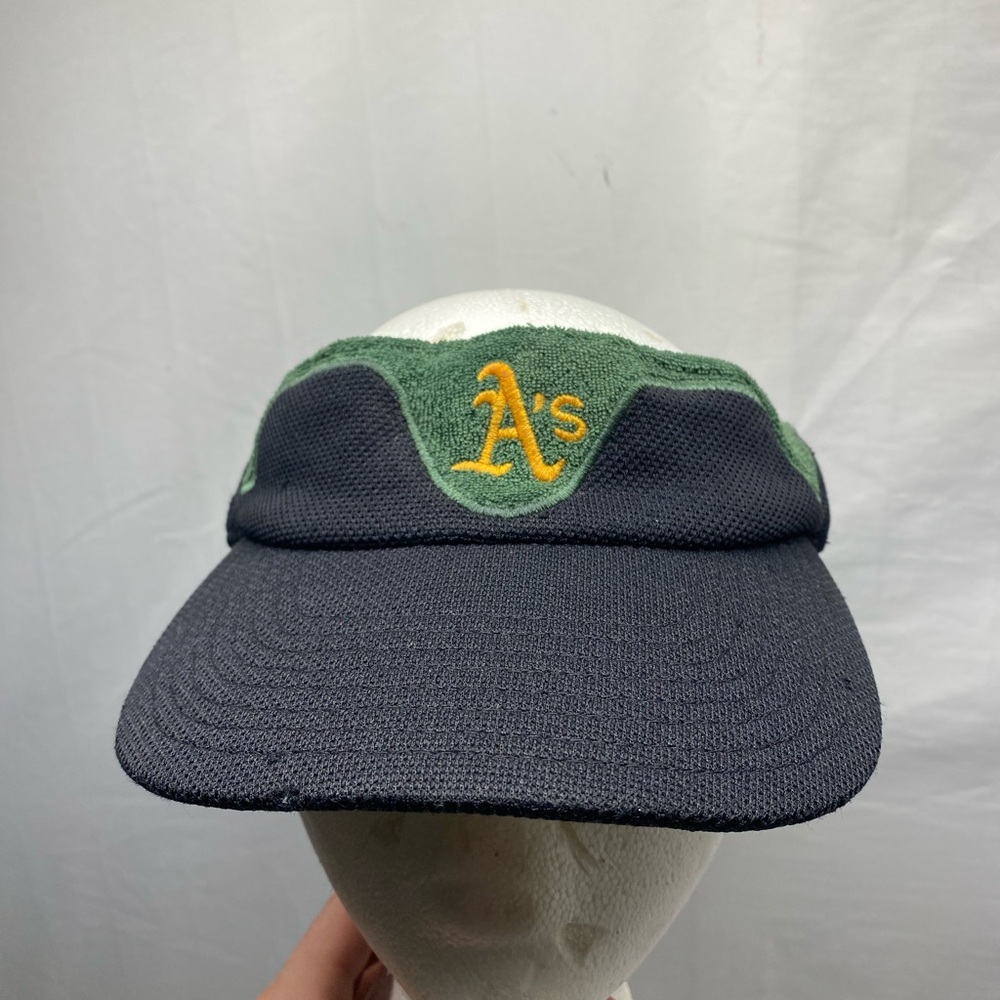 Vintage Nike Team Oakland A's Athletics Visor Hat Cap Black Green One Size